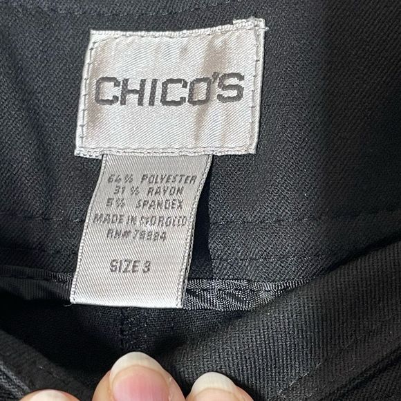 Chico’s black slacks pants straight leg, Chico’s size 3, US size 16 - Picture 3 of 16